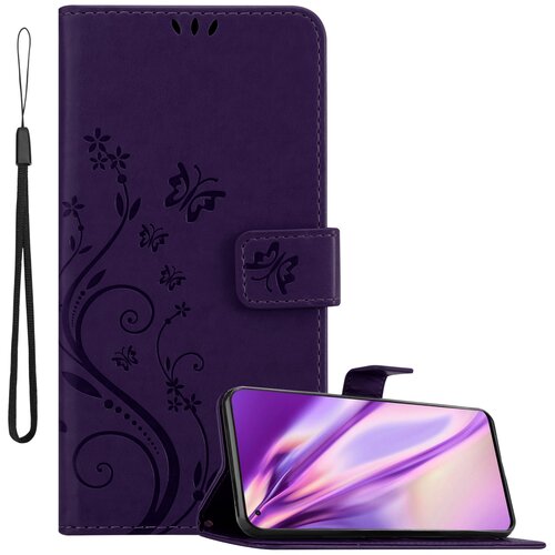 Cadorabo OPPO v cvetni temno vijolični barvi - za&scaron;čitni pokrov v oblikovanju cvetja z magnetnim zapiranjem, stoječimi funkcijami in režami za kartice, (20591908) Cene