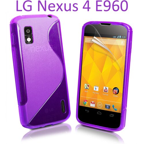  Gumijasti / gel etui S-Line za LG Nexus 4 E960 - vijolični Slike