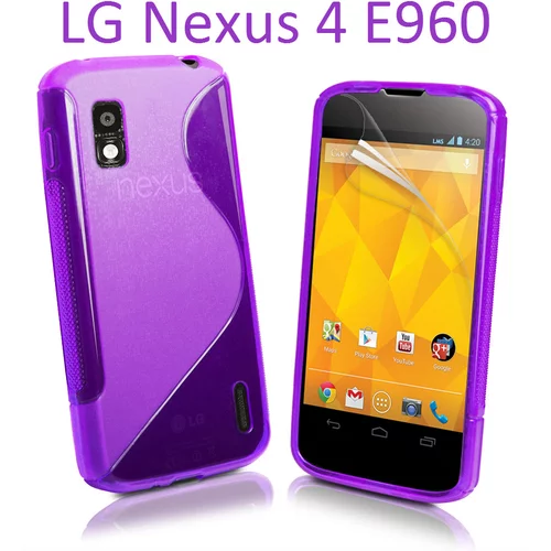  Gumijasti / gel etui S-Line za LG Nexus 4 E960 - vijolični