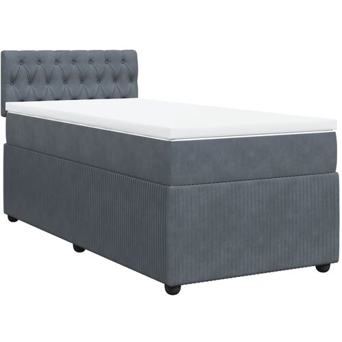 Maison Chic Box spring postelja - Vzmetna postelja z vzmetnico temno siva 80x200 cm žamet SL23953, (21891530) Cene