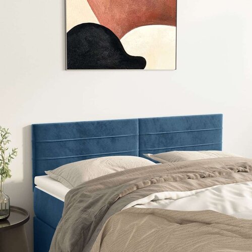  Posteljno vzglavje 2 kosa temno modro 72x5x78/88 cm žamet, (20933938) Cene