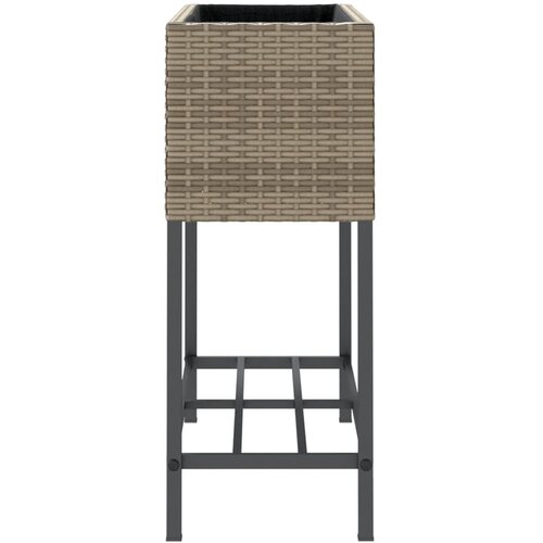  Vrtne sadilice s policom 2 kom sive 70 x 28 x 70 cm poliratan Slike
