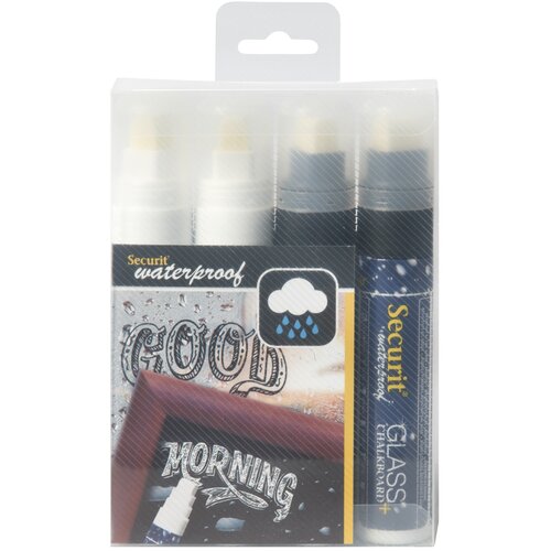 SECURIT kredasti flomastri WATERPROOF LARGE, zaboj 4, sort, (21656129) Cene