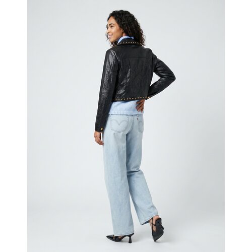 Michael Kors Usnjene jakne &amp;amp; Sintetične jakne STUDDED FX LEATHER JKT Črna Slike