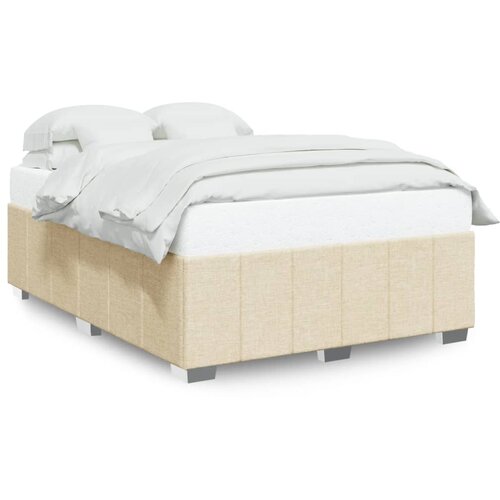  Okvir za krevet bez madraca krem 140 x 190 cm od tkanine Slike