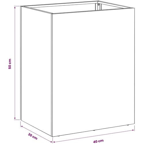  Vrtna saksija Srebrna 40 x 30 x 50 cm Pocinčani čelik - Pocinčani čelik 40 x 30 x 50 cm 1 Cene