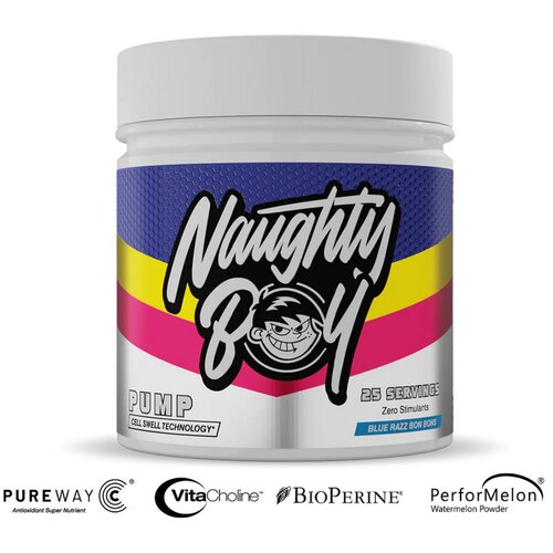 Naughty Boy pump pre-workout 400g blue raz bon bons Slike