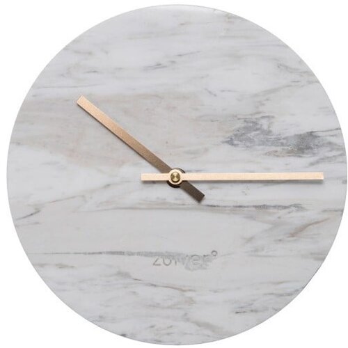 Zuiver bela stenska marmorna ura Marble Time Cene