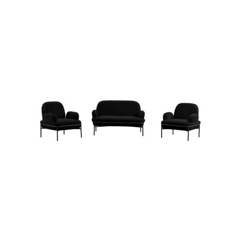 Atelier Del Sofa Set namje&amp;scaron;taja za dnevni boravak, 3 dijela Aster, crna Slike