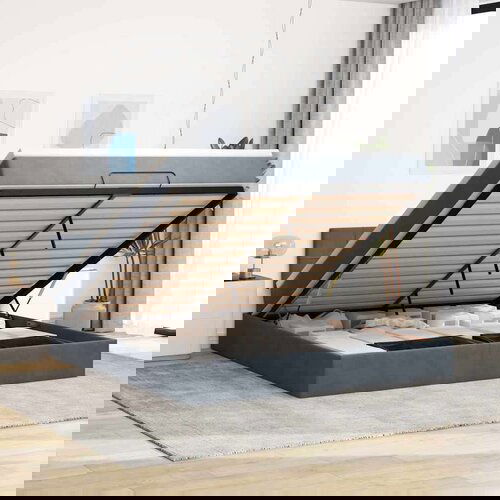  Otomanski krevet s madracem tamnosivi 180x200 cm baršunasti Cene