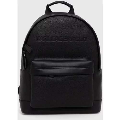 Karl Lagerfeld Kožni ruksak za muškarce, boja: crna, veliki, bez uzorka