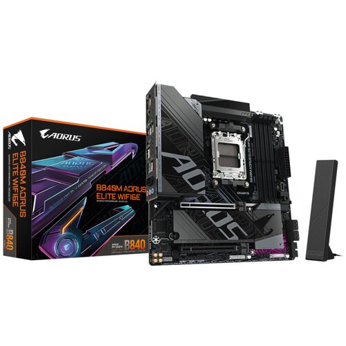 Gigabyte MB B840 AORUS ELITE AM5, 4x DDR5, 2x M.2, 4x SATA 8xUSB; 1x HDMI, 1x DP, mATX; Cijene