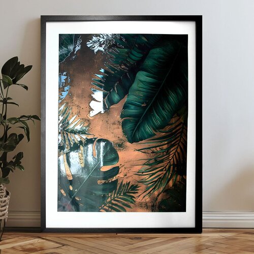  Zidni poster sa ekstra efektom - ponoćna džungla Slike