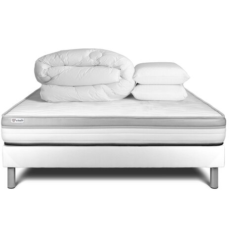 VITALIT Kompletni paket za posteljo - Vzmetnica 140x190 cm + Vzmetni okvir z letvami (v kompletu) + 2 vzglavnika + Prevleka - Vital Relax, (21614334) Cene