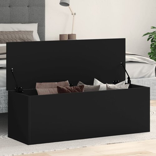 VidaXL Kutija za pohranu crna 102 x 35 x 35 cm od konstruiranog drva Slike