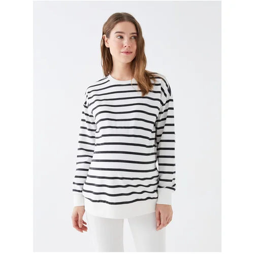 LC Waikiki Crew Neck Striped Long Sleeve Maternity Sweatshirt