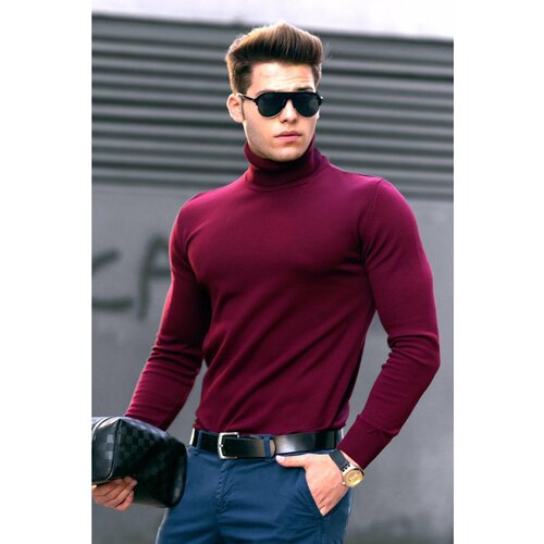 Madmext Sweater - Burgundy - Fitted Slike