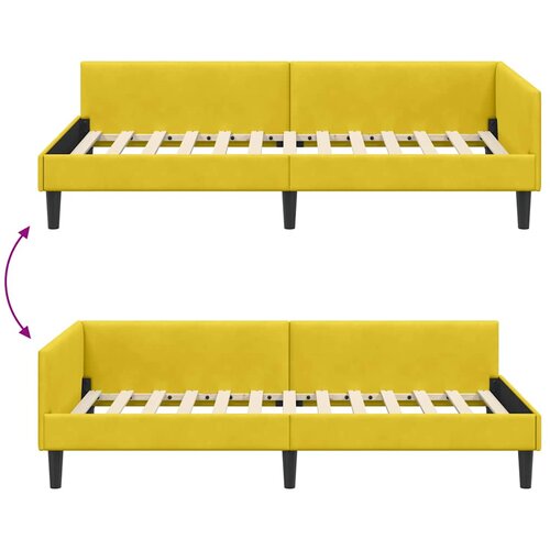  Kutni okvir kreveta s uzglavljem Žuta 90 cm x 200 cm Bar&amp;scaron;un Slike