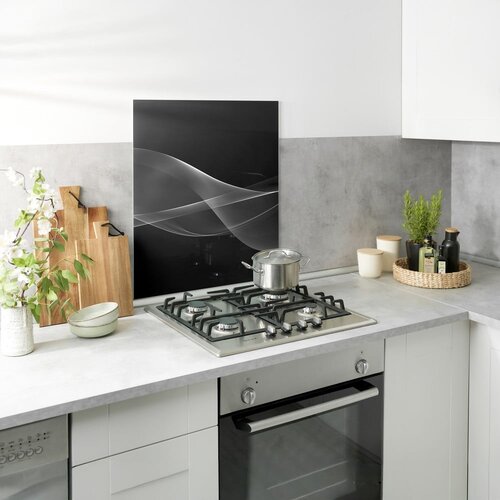 Wenko Stenska za&amp;scaron;čitna plo&amp;scaron;ča za &amp;scaron;tedilnik iz kaljenega stekla 70x60 cm Smoke &amp;ndash; Slike