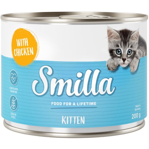 Smilla Kitten Starter Kit + mačji krevet - 1 kg suhe hrane + 6 x 200 g mokre hrane s piletinom Cene