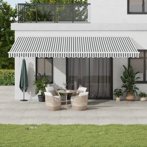 vidaXL Avtomatsko zložljiva tenda z LED antracit in bela 600x300 cm Cene