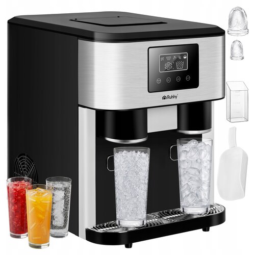  3v1 barski LCD aparat za izdelavo ledenih kock 1.8L ledomat drobilnik in dispenser vode Slike
