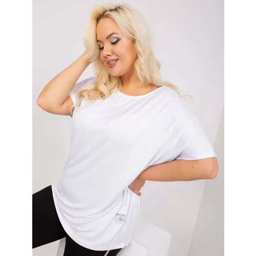 Fashion Hunters White women's blouse plus size loose fit