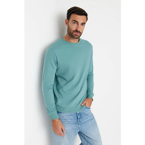 Trendyol Dirty Mint Men's Basic Regular/Real Fit Crewneck Long Sleeved Sweatshirt