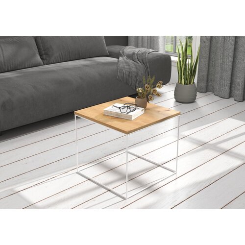 ADRK Moderna kavna mizica ELENA 50x50 - BELA-HRAST Cene