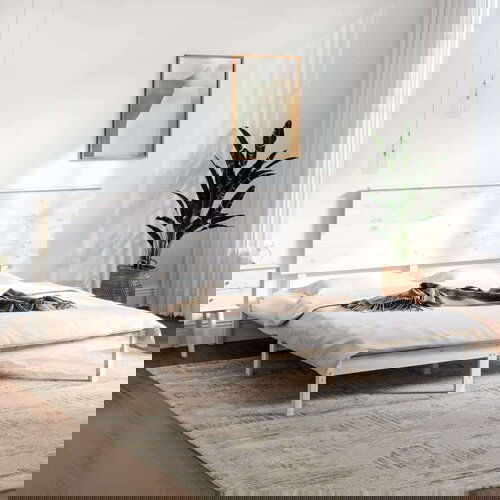  Posteljni okvir bel iz trdne borovine 200x200 cm, (20644201) Slike