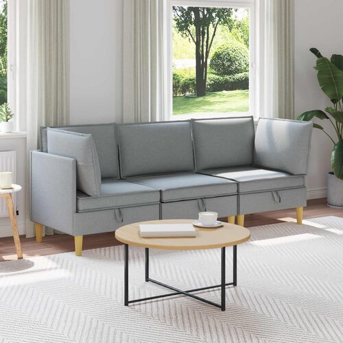  Modularni set sofe sa skladi&scaron;tem 3 pcs Svjetlosiva Tkanina Cijene