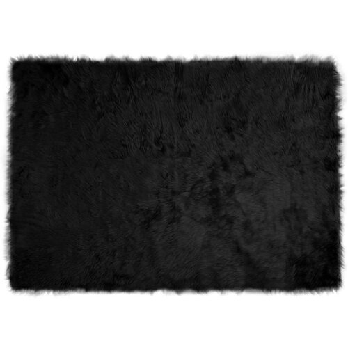 vidaXL Lažni Ovčji Tepih Crna 140 x 200 cm Poliester Cene