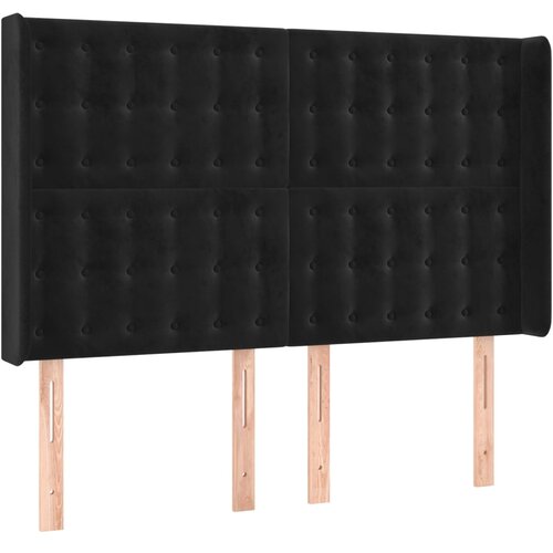 Maison Chic vzglavna omarica - nočna omarica - posteljna omarica z u&amp;scaron;esi črno 147x16x118/128 cm žamet, (21711636) Slike