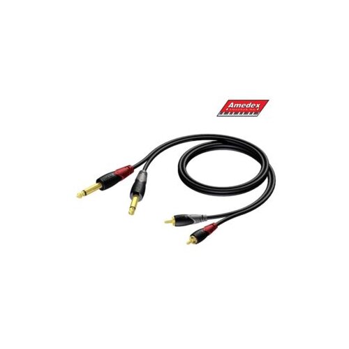 Kabal Procab CLA631, 2 x RCA/Cinch mu&amp;scaron;ki &amp;ndash; 2 x 6.3 mm Jack mu&amp;scaron;ki mono 1,5m Slike