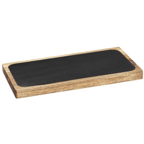 Wenko Crni/u prirodnoj boji drven tanjur za posluživanje 30x15 cm – Cijene