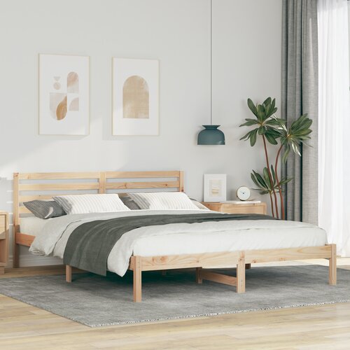 vidaXL Krevetna konstrukcija Smeđa 160 x 210 cm Čvrsta borova drva Cijene