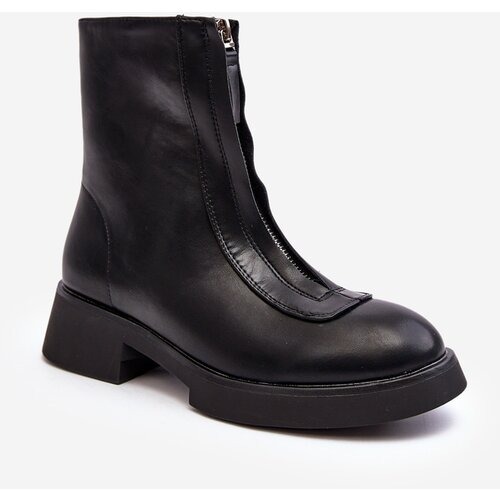 Kesi Women's flat boots with zipper black Elkasa Slike