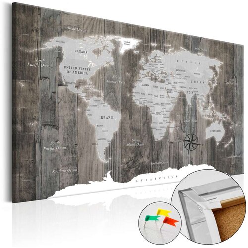  Slika na plutenoj podlozi - World of Wood [Cork Map] 90x60 Slike