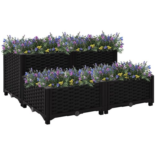 vidaXL povišena gredica 80 x 80 x 38 cm od polipropilena Cijene