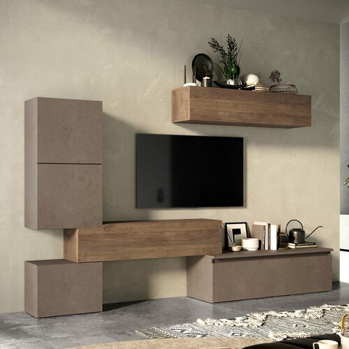 LC Mobili Moderna zidna TV jedinica s kockama INFINITY 2.0 900016-BRMR Slike