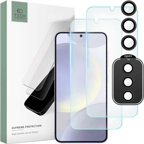 TECH-PROTECT KALJENO STEKLO SUPREME SET ZA GALAXY S24 CLEAR, (22005083) Slike