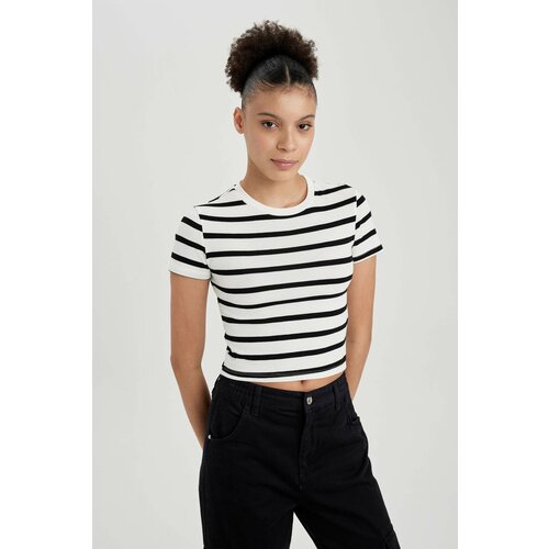 Defacto Coool Fitted Striped Short Sleeve T-Shirt Cene