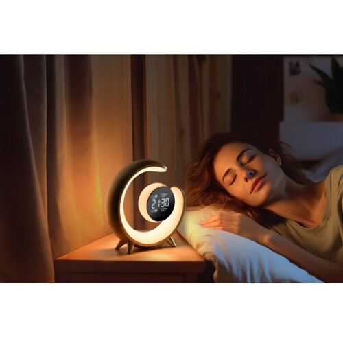  Immax 08985L-LED RGBW prigu&amp;scaron;iva stona lampa sa budilnikom LED/20W/5V USB srebrna Slike