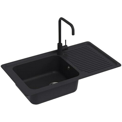 Carea Ugradbeni sudoper Venus sa slavinom (D x Š: 86 x 50 cm, Kompozitni materijal, Crna) Cijene