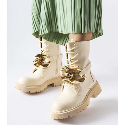 Gemre Beige boots with chain Galar Slike