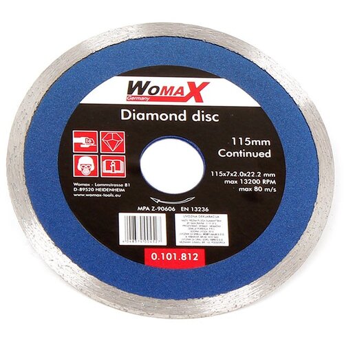 Womax dijamantska rezna ploča, FI115mm Cene