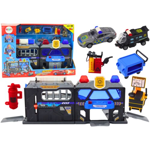  Komplet pro&amp;scaron;irivih garažnih staza u kovčegu Police sa zvučnim i svjetlosnim efektima Slike