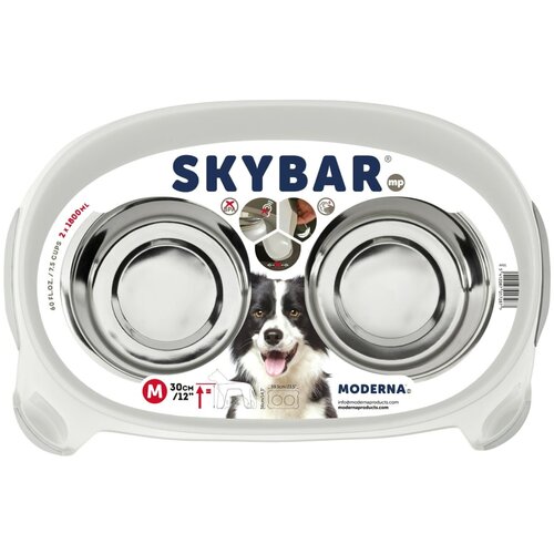 Moderna skybar 12" medium sto sa činijama za pse bela Cene