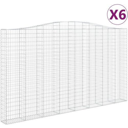 VidaXL Obokane gabion ko&amp;scaron;are 6 kosa 400x50x220/240 cm pocinkano železo, (21000390) Slike