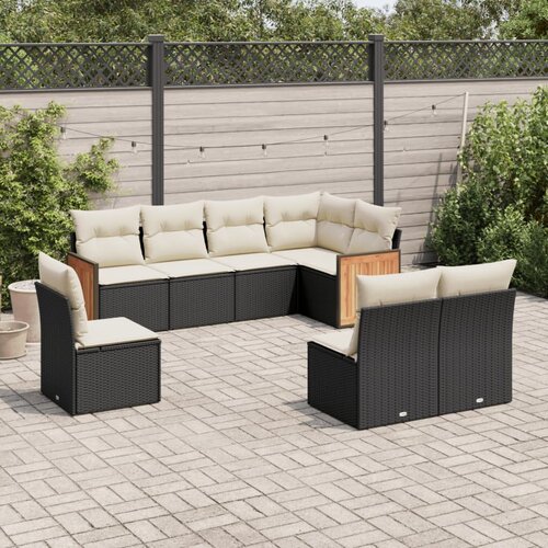  8-dijelni set vrtnih sofa od poliratana s jastucima crni Cijene